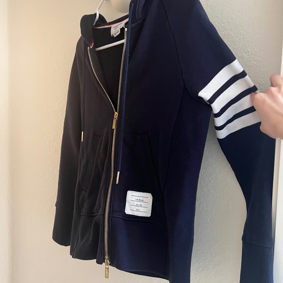 Thom Brown 4-Bar loopback cotton zip-up Hoodie - Picture 2 of 7